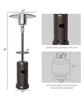 Sugift Outdoor Heater Propane Standing Lp Gas Steel with Table and Wheels