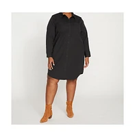 Universal Standard Plus Kelly Stretch Cotton Twill Shirtdress