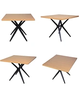 Slickblue Dining Room Table Leisure Coffee Table with Metal Legs for Cafe Bar, Balcony Home, Living Room