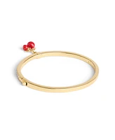 Coach Faux Stone Cherry Cluster Charm Bangle Bracelet