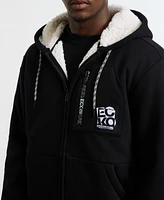 Ecko Unltd Men's Printed Zip Sherpa Hoodie