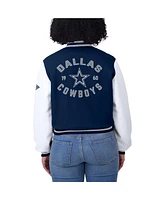 Wear by Erin Andrews Women's Navy/White Dallas Cowboys Varsity Full-Zip Jacket