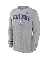 Nike Men's Heather Gray Kentucky Wildcats Legacy Classic Tackle Twill Embroidered Arch Over Logo Pullover Sweatshirt