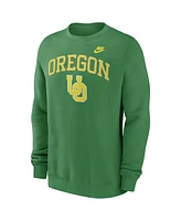 Nike Men's Green Oregon Ducks Legacy Classic Tackle Twill Embroidered Arch Over Logo Pullover Sweatshirt