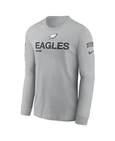 Nike Men's Gray Philadelphia Eagles 2024 Salute to Service Long Sleeve T-Shirt