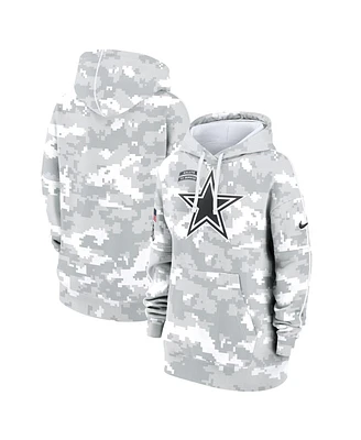 Nike Women's Arctic Camo Dallas Cowboys 2024 Salute to Service Club Fleece Oversized Pullover Hoodie