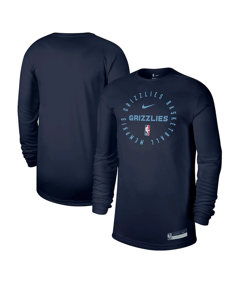 Nike Men's Navy Memphis Grizzlies 2024/25 Legend On-court Practice Long Sleeve T-shirt