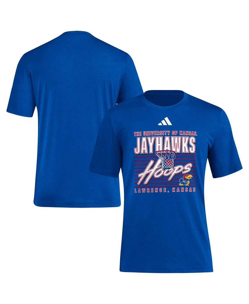 Adidas Men's Royal Kansas Jayhawks Locker Swish Tri-blend T-shirt