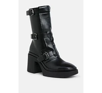 London Rag Syrah Chunky Biker Boots