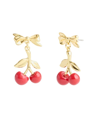 Coach Red Cherry Cluster Drop Earrings