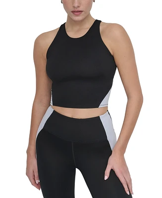 Dkny Sport Women's Colorblocked Balance Compression Tank Crop Top