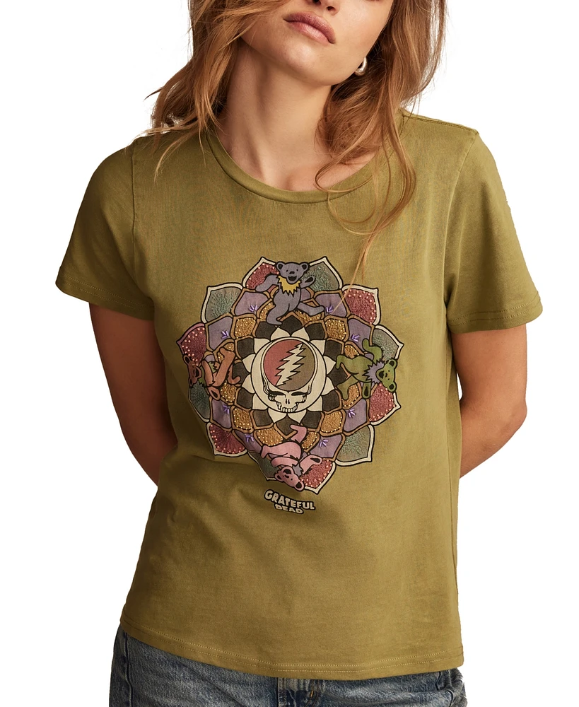 Lucky Brand Women's Cotton Grateful Dead Lotus Tee