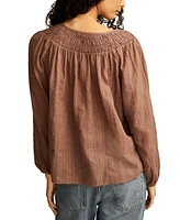 Lucky Brand Women's Easy Smocked-Yoke Top