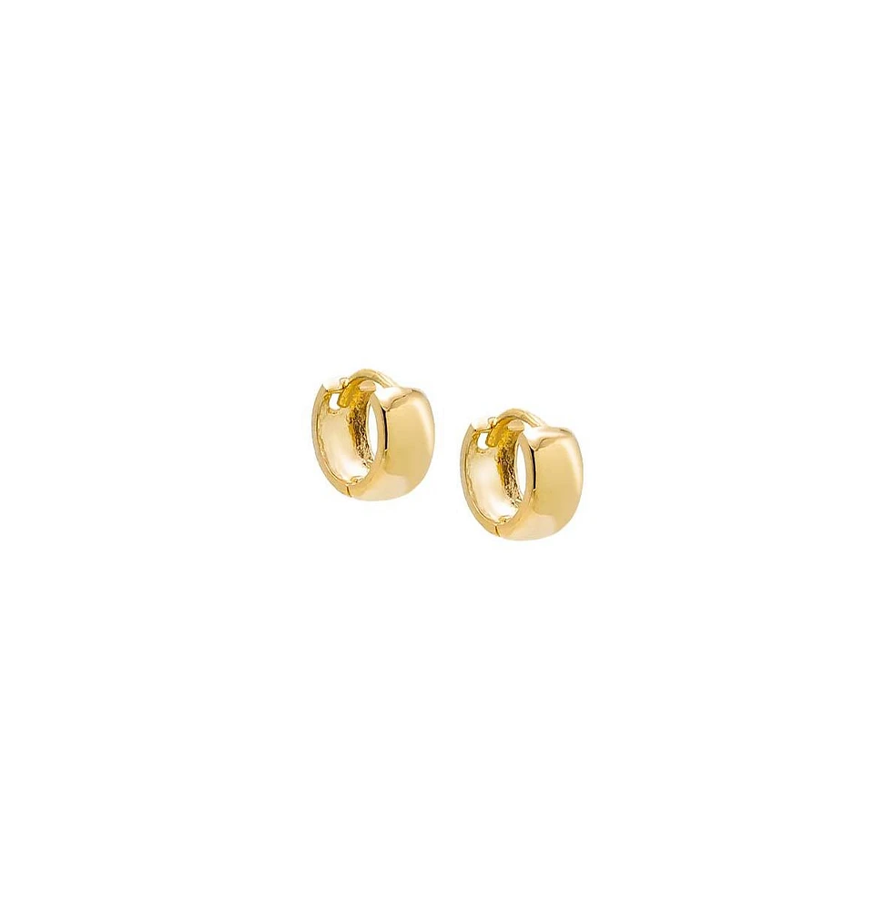 Itty Bitty Solid Wide Huggie Earring 14K
