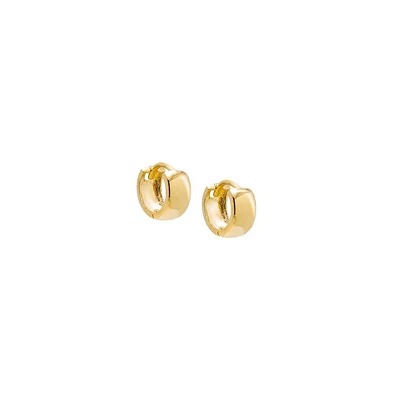 Itty Bitty Solid Wide Huggie Earring 14K