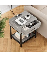 gaomon Nightstand with Charging Station