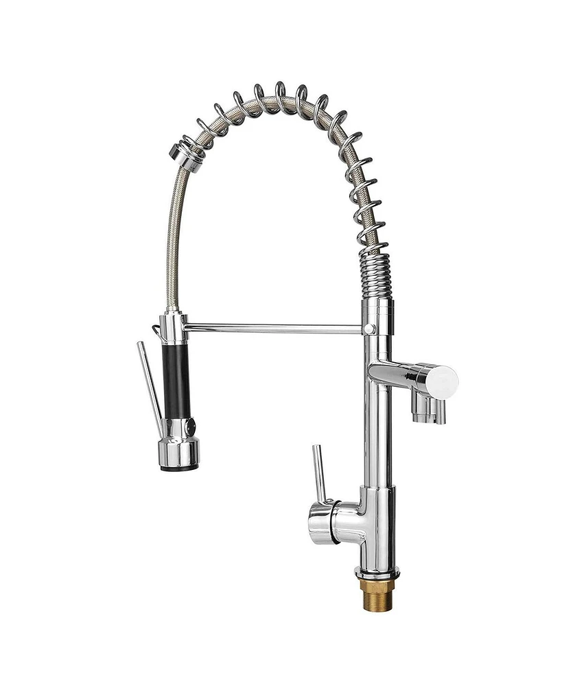 Slickblue Single-Handle Pull-Down Kitchen Faucet with 360° Swivel, Stainless Steel