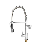 Slickblue Single-Handle Pull-Down Kitchen Faucet with 360° Swivel, Stainless Steel