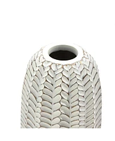 LuxenHome Modern Geometric Pattern Polyresin -Inch Tall Cylinder Vase