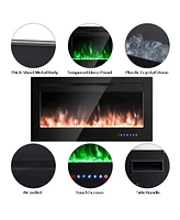 Sugift 40-Inch Electric Fireplace Recessed with Thermostat