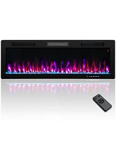 Sugift Electric Fireplace 50 Inches Recessed and Wall Mounted