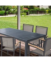 Slickblue 71" Aluminum Outdoor Dining Table - Heavy Duty Table for 8 People