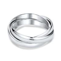 Bling Jewelry Unisex Silver Ring: Simple Dome Russian Triple Rolling Band Sterling