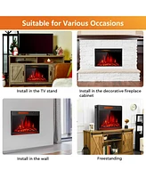 Sugift 28 Inch Electric Freestanding and Recessed Fireplace with Remote