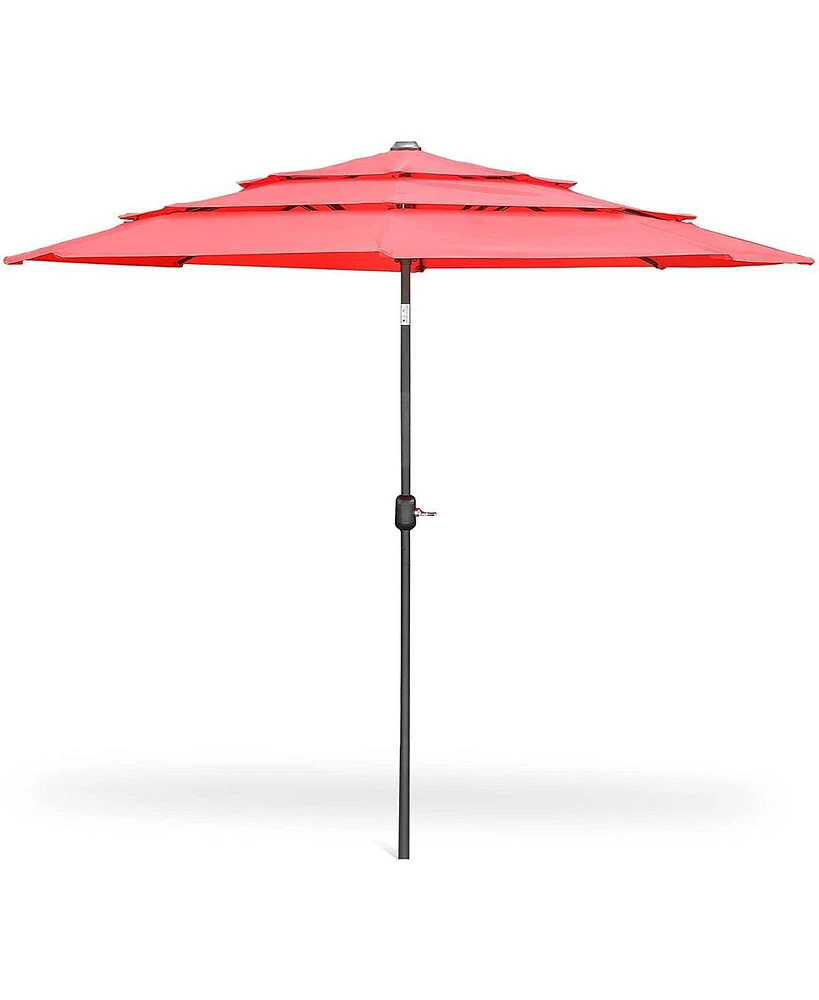 Slickblue Portable Outdoor Market Patio Umbrella Tilt Feature with Easy Adjustment