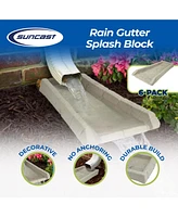 Suncast Decorative Rain Gutter Downspout Splash Block, Light Taupe (6 Pack)