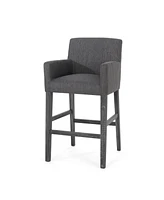 The Pop Home Set of 2 Upholstered 30.5-Inch Bar Height Stools with Backrests, Chairs for Kitchen-The