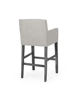 The Pop Home Set of 2 Upholstered 30.5-Inch Bar Height Stools with Backrests, Bar Chairs for Kitchen-The Pop Home