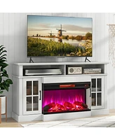 Sugift 36 Inch 3-Sided 1500W Electric Fireplace with 7-Color Flame