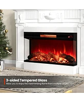 Sugift 36 Inch 3-Sided 1500W Electric Fireplace with 7-Color Flame