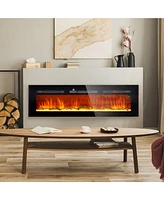 Homcom 60" Recessed or Wall Mounted Electric Fireplace w/ Remote Control