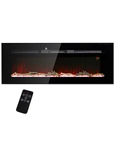 Homcom 50" Recessed or Wall Mounted Electric Fireplace w/ Remote Control