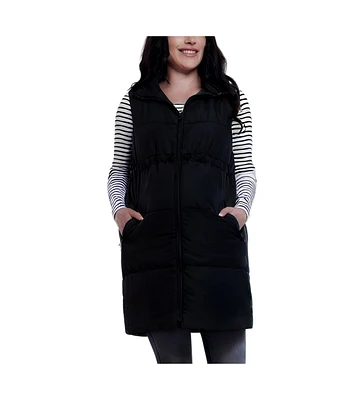 Women's Woven Full-Zip Sleeveless Quilted Puffer Vest - Motherhood Maternity