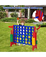 Gymax 2.5' 4-to-Score Giant Game Set Basketball Hoop & Ring Game Outdoor Indoor