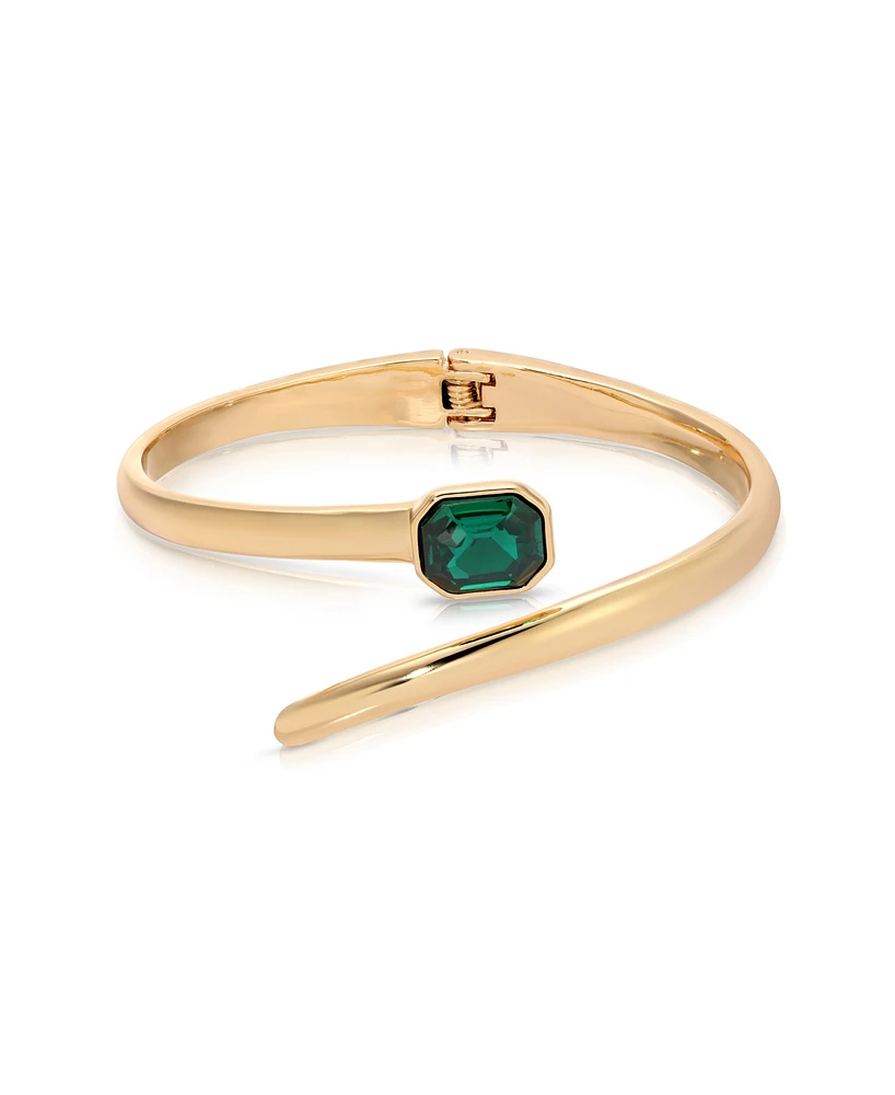 Ettika Emerald Deco Wrap Cuff Bracelet