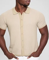 Guess Men's Short Sleeve Highland Textured Shirt