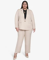 Dkny Plus Pinstriped One-Button Blazer