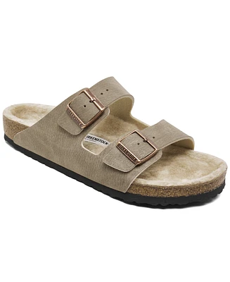 Birkenstock Men's Arizona Birkibuc Shearling Sandals from Finish Line