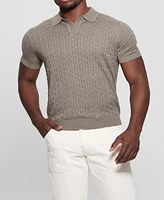 Guess Men's Solid Pointelle-Stitch Polo Shirt