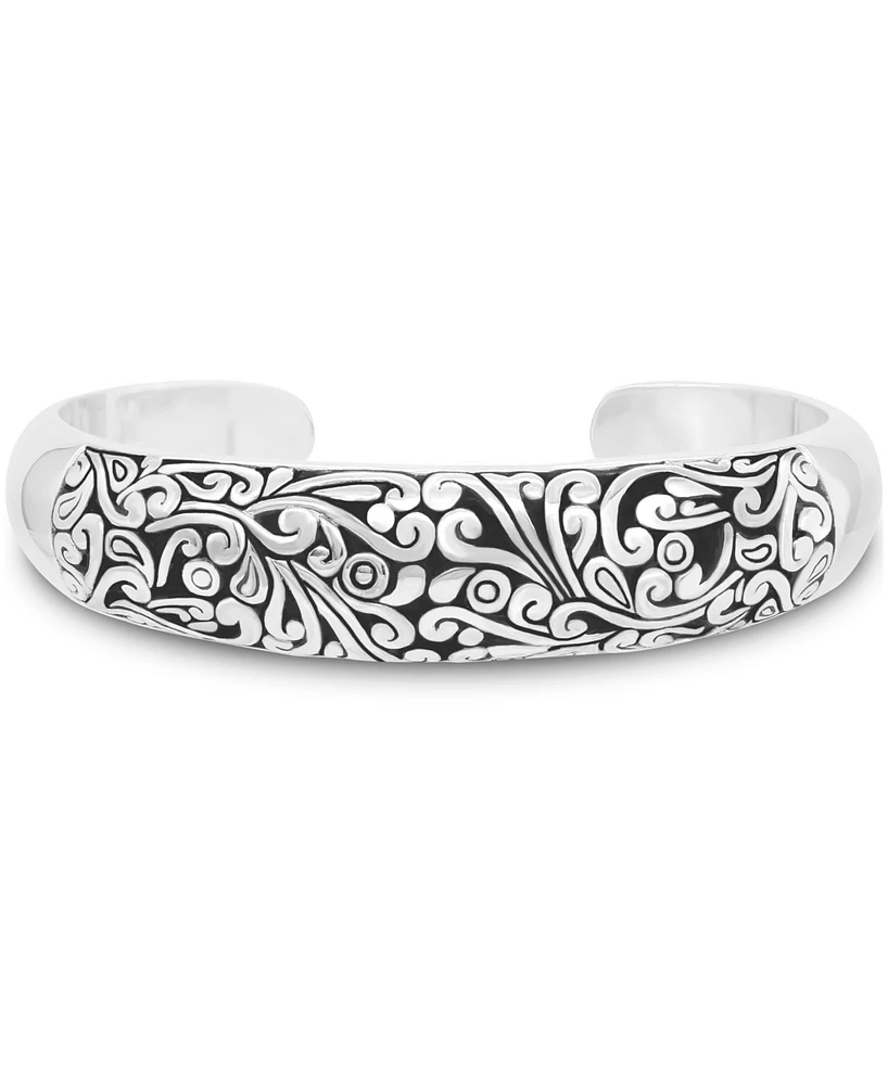 Devata Bali Filigree Cuff Bracelet in Sterling Silver, Medium