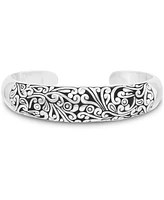 Devata Bali Filigree Cuff Bracelet in Sterling Silver, Medium