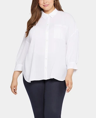 Nydj Plus Zoey Point Collar Blouse