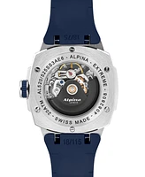 Alpina Men's Swiss Automatic Alpiner Extreme Blue Rubber Strap Watch 39mm