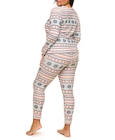 Adore Me Plus Janise Pajama Long Sleeve Top & Leggings Set