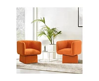 gaomon Swivel Barrel Accent Chair, Mid Century 360 Comfy Round Accent Sofa for Bedroom, Modern Accent Armchair Reading Chair for Living Room Waiting R