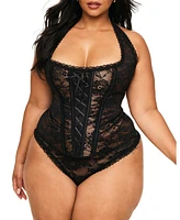 Adore Me Plus Haisley Halter Corset & Thong Set